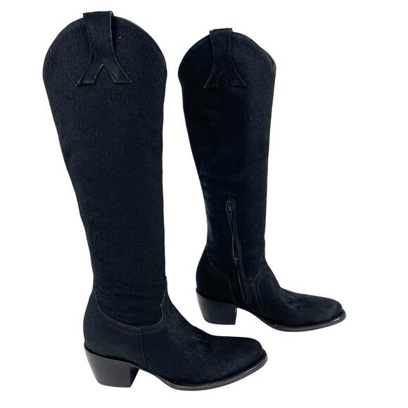 NWOB Old Gringo Black Mayra Hair on Hyde Leather Tall Western Cowgirl Boot 6.5 - Picture 1 of 11